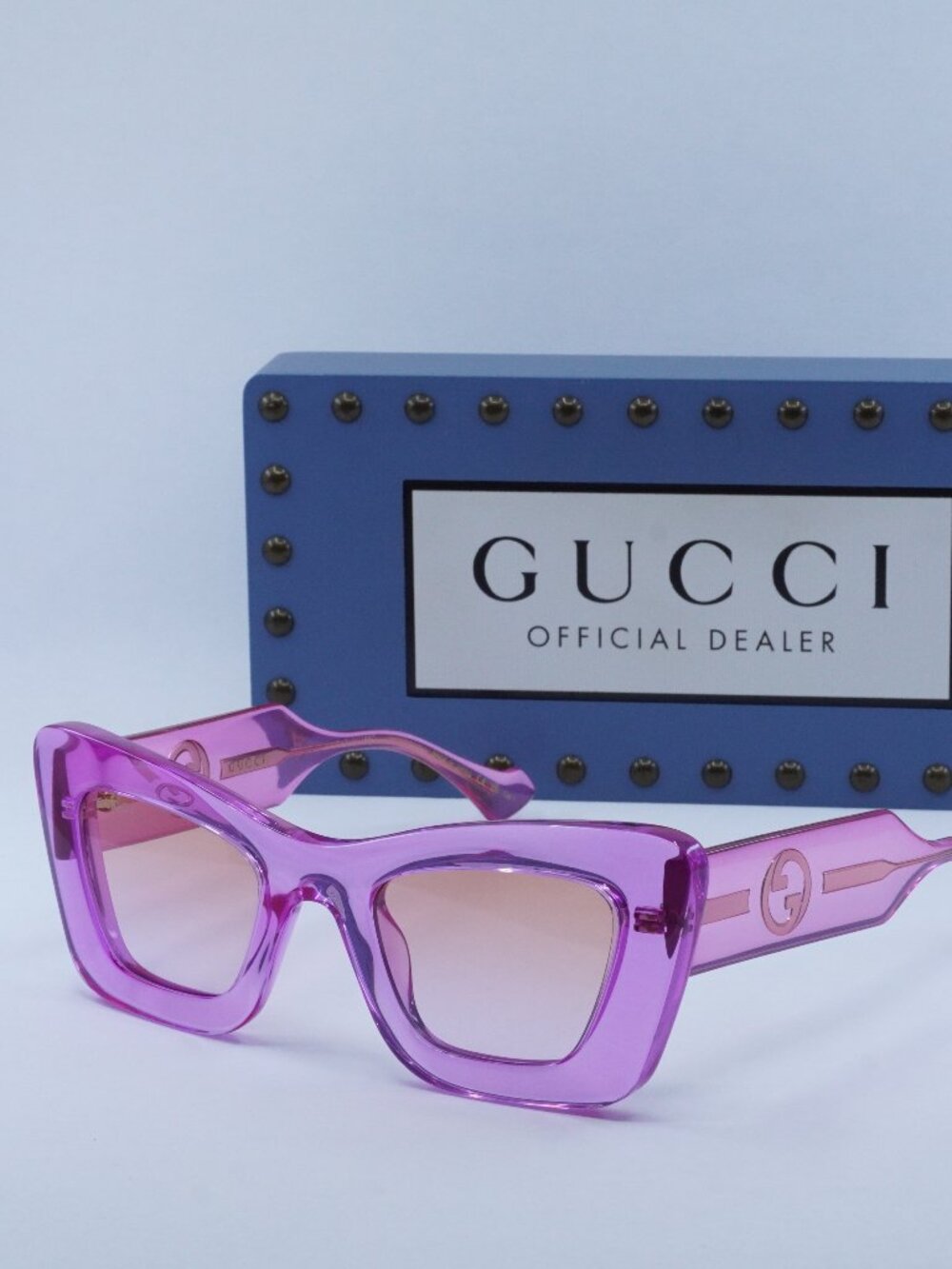Gucci GG1552S 003 Cat Eye Sunglasses - Magenta / Orange to Violet
